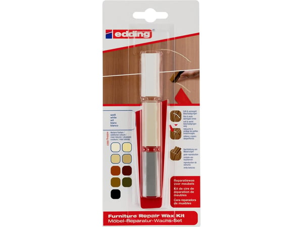 Edding 8901 - Möbelreparationsvaxkit Vit (Möbelreparationsset)
