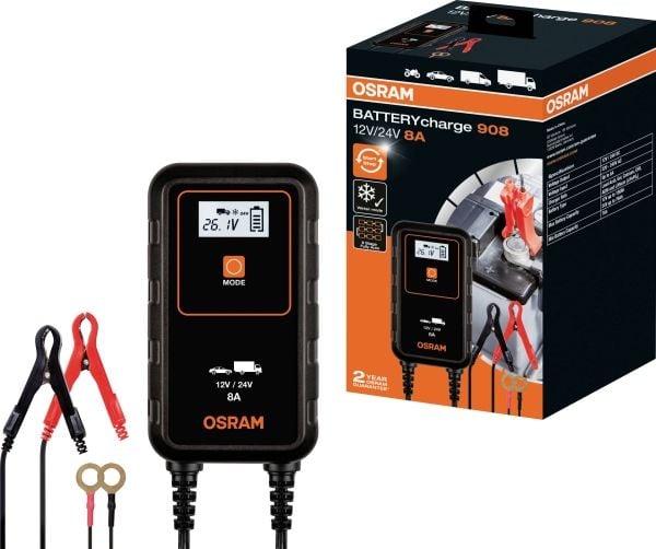 Osram BatteryCharge 908 Batterilader - 12V / 24 V - 8 A
