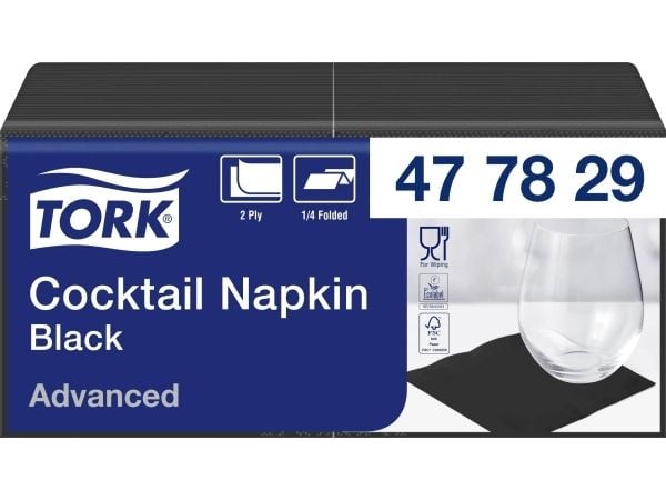 Serviet Tork Advanced 24x24 cm 2-laatikko Sort,12 kpl x 200 kpl/krt