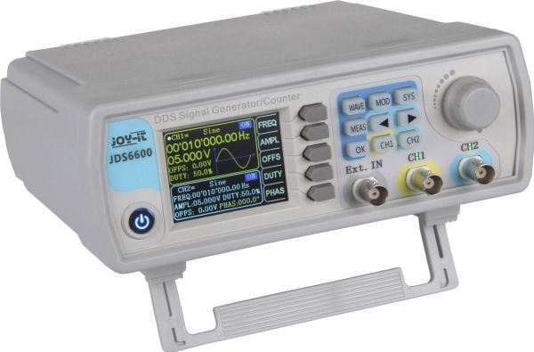 Joy-it JDS6600 funksjonsgenerator nettdrevet 0 Hz - 60 MHz 2-kanals sinus, trekant, firkant, puls, støy, Lorentz-kurve (JT-JDS6600)