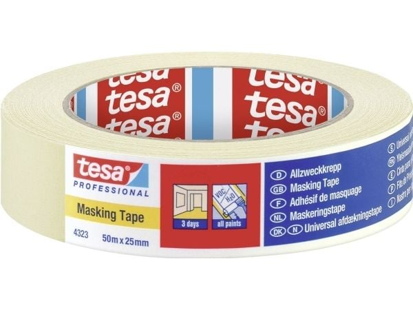 tesa STANDARD 04323-00041-00 Crepebånd tesakrepp® Beige (L x B) 50 m x 25 mm 1 stk 1 stk