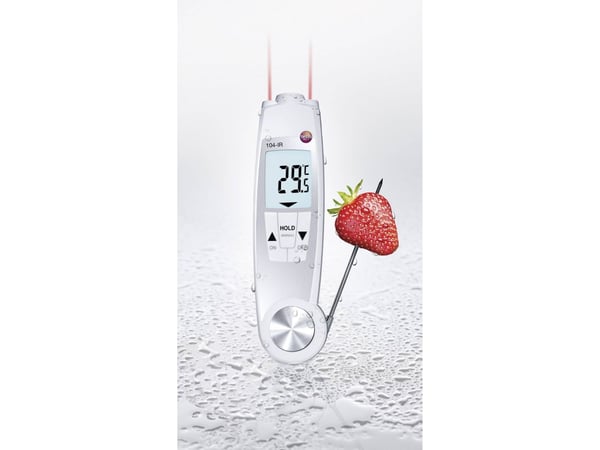 testo 104-IR Pistolämpömittari (HACCP) Mittausalue lämpötila -50 - 250 °C Anturin tyyppi NTC HACCP:n (elintarviketurvallisuus) mukainen, kosketukse...