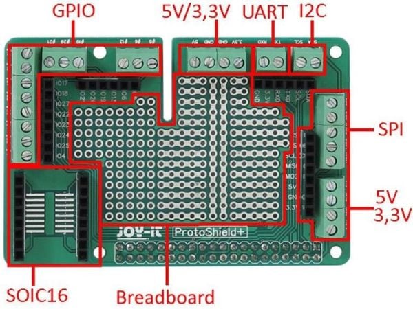 Joy-it Prototyping Pi Plate Kit Expansion Board Passar till: Raspberry Pi
