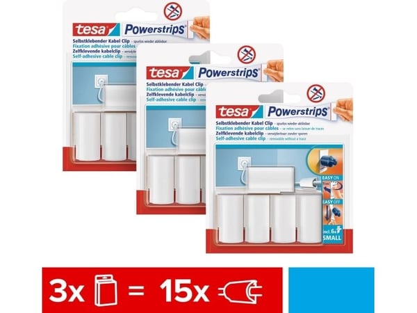 tesa POWERSTRIPS® Erilaiset kiinnitysmateriaalit Valkoinen