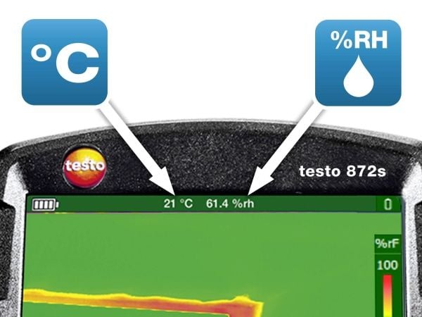 testo 872s Rakennusdiagnoosisarja Lämpökamera -30 - +650 °C 240 x 180 pikseliä 9 Hz (0560 8726)