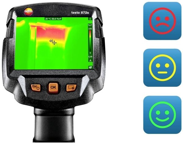 testo 872s Rakennusdiagnoosisarja Lämpökamera -30 - +650 °C 240 x 180 pikseliä 9 Hz (0560 8726)