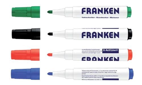 Franken Z1999, 4 styck, Svart, Blå, Grön, Röd, Rund spets, Blandade färger, 2 mm, 6 mm