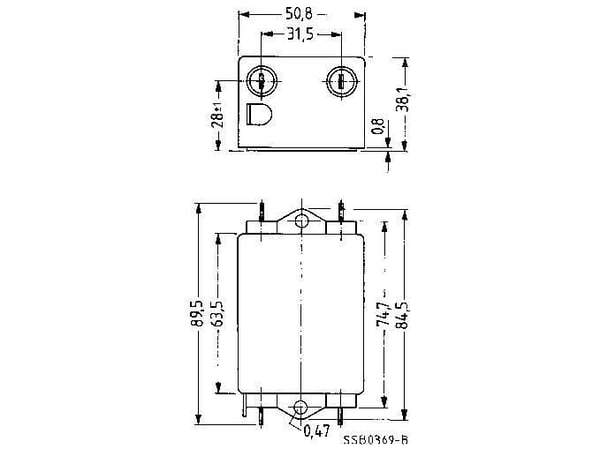 TDK B84113CB30 Bullerfilter flamskyddad 250 V/AC 3 A 4,7 mH (L x B x H) 89,5 x 50,8 x 38,1 mm 1 st