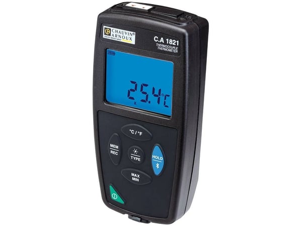 Chauvin Arnoux C.A 1821 Temperatur-måleudstyr -200 - 1372 °C Sensortyp J, K, T, N, E, R, S Datalogger-funktion