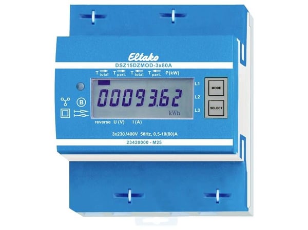Eltako kaksisuuntainen kolmivaiheinen virtamittari Modbus DSZ15DZMOD-3x80A MID (28380516)