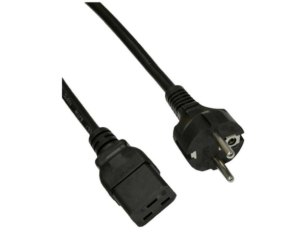 Akyga Pro Series - Verkkokaapeli - virta CEE 7/7 (naaras) IEC 60320 C19 - 250 V - 16 A - 1,8 m - musta - musta