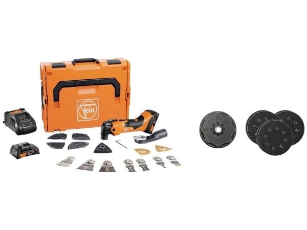 Fein AMM 500 PLUS CE-Set 71293868000 Sladdlöst multifunktionsverktyg inkl. extra batteri, inkl. laddare, inkl. tillbehör, väska 18 V 2 Ah