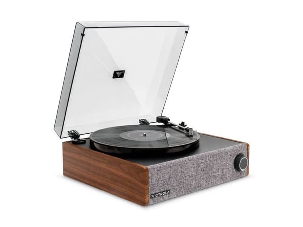 Victrola Eastwood LP, Beltedrevet platespiller, Grå, Valnøtt, MDF, Plast, 33 1/3,45,78 RPM, 33 1/3,45,78 RPM, 352 mm