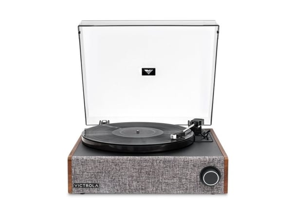 Victrola Eastwood LP, Beltedrevet platespiller, Grå, Valnøtt, MDF, Plast, 33 1/3,45,78 RPM, 33 1/3,45,78 RPM, 352 mm