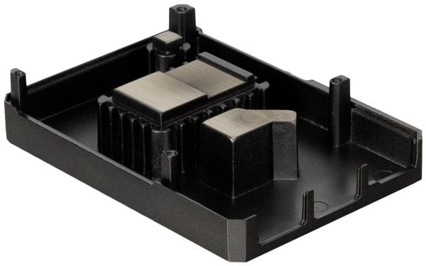 Raspberry Pi RB-ALUCASEP5-09, etui, Raspberry Pi 5, Raspberry Pi, svart, støpt aluminium, 91 mm