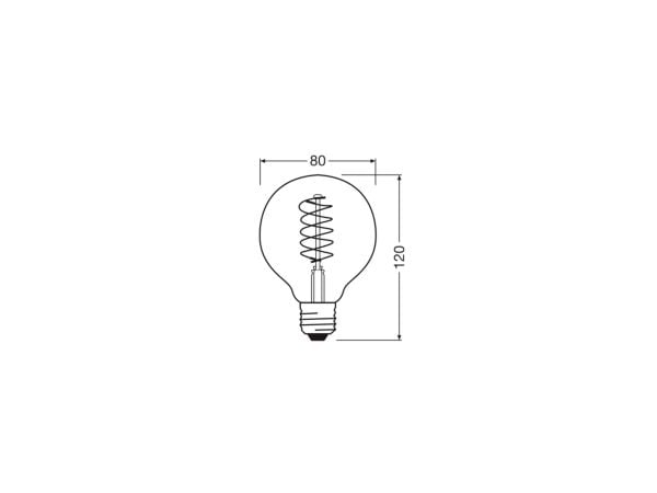 OSRAM 4099854090806 LED (RGB)-lampa EEK F (A - G) E27 Globeform 4,8 W = 37 W Varmhvid (Ø x L) 80 mm x 120 mm 1 stk