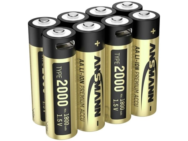 Ansmann 1312-0039 Uppladdningsbart AA-batteri Litium 1800 mAh 1,2 V 1,2 V 8 st