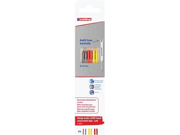 Edding Assorted 6-Blister 4-8881-6-2999 Vaihtokärki Sininen, keltainen, punainen 1 setti