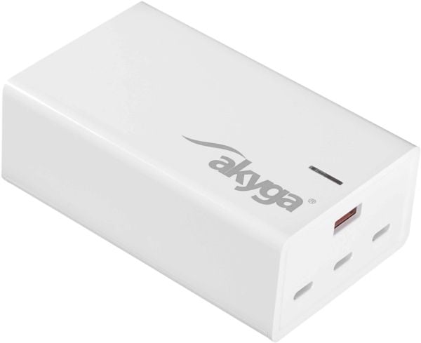 Akyga AK-CH-25 - Strømadapter - USB-C / USB - AC 110-240 V - 140 watt - hvit