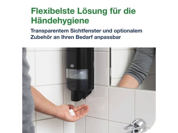 Dispenser Tork S4 for såpe og desinfeksjon, svart 564508