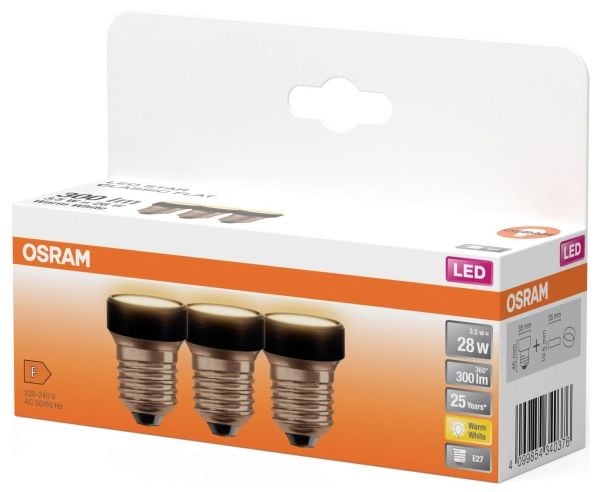 OSRAM 4099854340376 LED (RGB)-lampa EEK F (A - G) E27 3,5 W = 28 W Varmhvid (Ø x L) 35 mm x 45 mm 3 stk