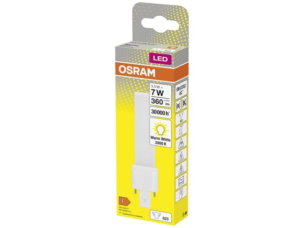 OSRAM DULUX S7 EM & AC MAINS - LED-lyspære - mattslipt finish - G23 - 3.5 W (ekvivalent 7 W) - klasse F - varmt hvitt lys - 3000 K