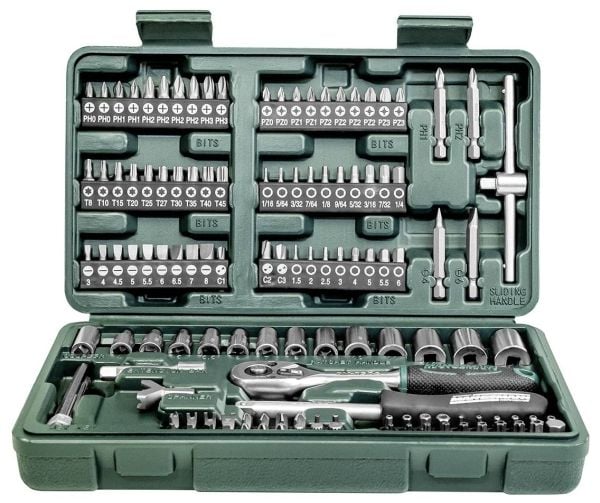 Brüder Mannesmann pipenøkkelsett metrisk 1/4" (6,3 mm) 130 deler 29166 (29166)