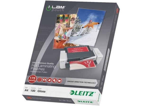 Leitz - Glanset, krystallklar - A4 (210 x 297 mm) lamineringspunger