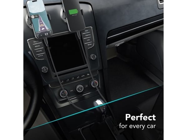 Cellularline Retractable Car Charger, Automatisk, Cigartenner/lighter, 0,7 m, Svart
