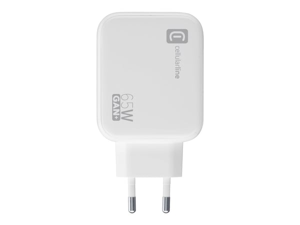 Cellularline Retractable Power 65W, Sisätila, AC, 0,9 m, Valkoinen