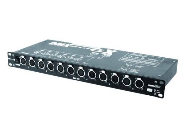 Eurolite DMX Splitter DMX Split 6X 6-kanavainen 48,30cm (19") muotoilu (70064820)