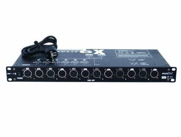 Eurolite DMX Splitter DMX Split 6X 6-kanavainen 48,30cm (19") muotoilu (70064820)