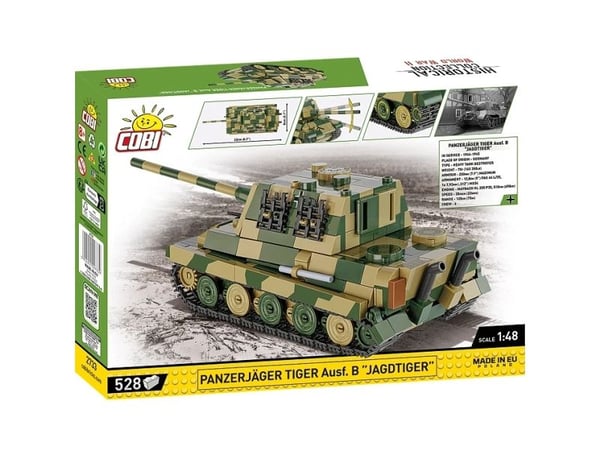 COBI 2733, Tank model, 1:48, Panzerjäger Tiger Ausf.B Jagdtiger, Ei sukupuolirajoitusta, 528 kpl, 8 vuosi/vuosia