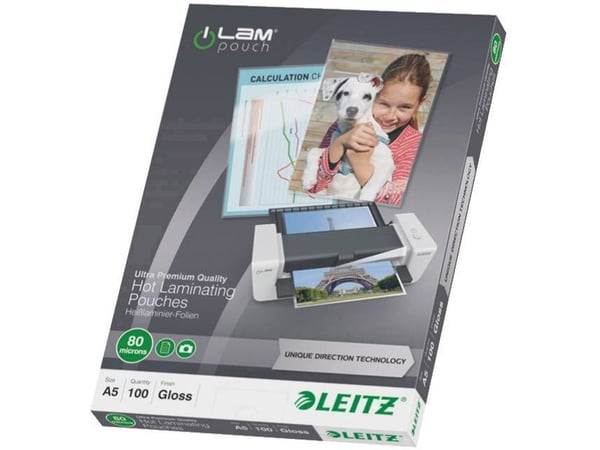 Leitz - Glanset, krystallklar - A5 (148 x 210 mm) lamineringspunger