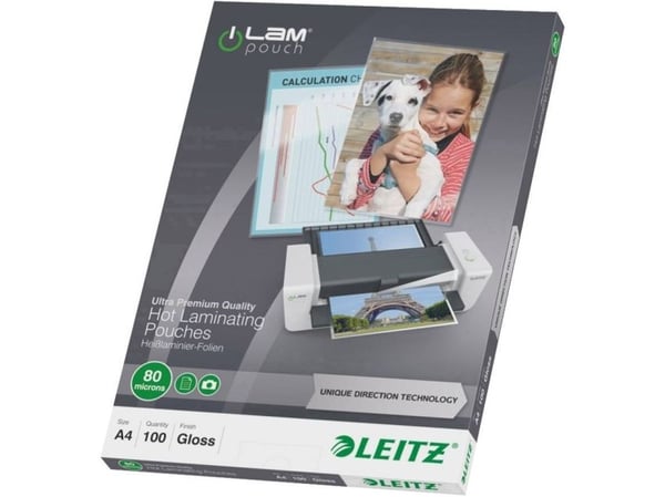 Leitz - Glanset, krystallklar - A4 (210 x 297 mm) lamineringspunger
