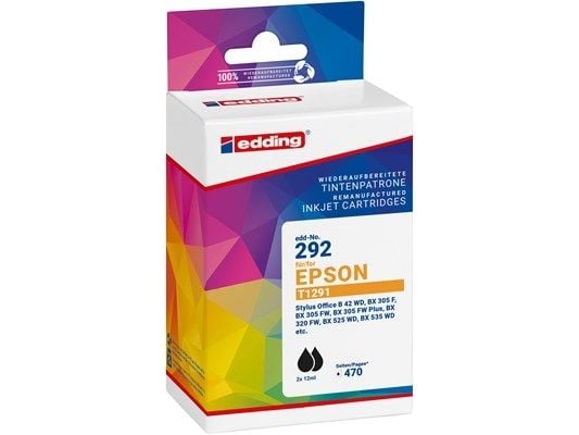Edding EDD-292, musta, 14 ml, 2 kpl, Kaksoispakkaus