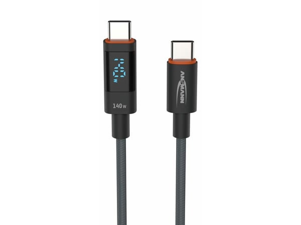 Ansmann 1700-0171, 2 m, USB C, USB C, USB 2.0, 0,48 Gbit/s, Antracit