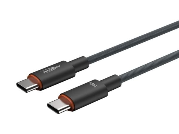 ANSMANN USB-C -> USB-C S/S 60cm Laatikkokaapeli 140W anthrazit