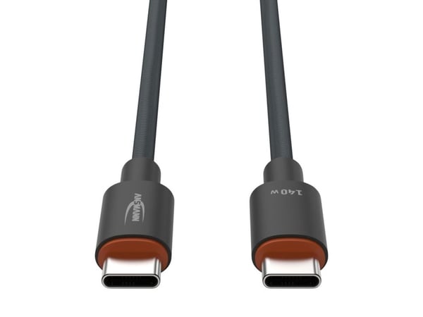ANSMANN USB-C -> USB-C S/S 60cm Laatikkokaapeli 140W anthrazit