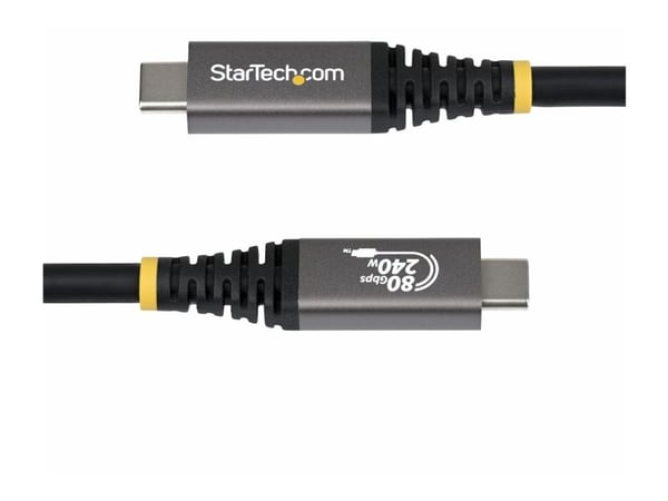 StarTech - USB-kabel - USB-C (hann) til USB-C (hann) - USB4 / Thunderbolt / DisplayPort 2.1 - 1.51 m - 4K 120 Hz støtte, 8K 60Hz støtte, utvidet ef...