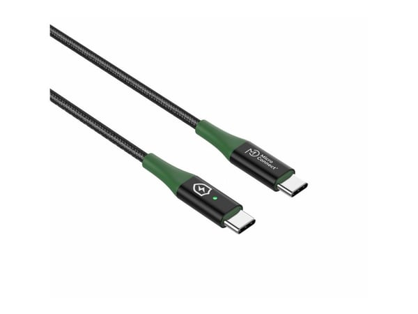Microconnect MC-SMART USB-C-C-02, 2 m, USB C, USB C, USB 2.0, 0,48 Gbit/s, musta, Vihreä