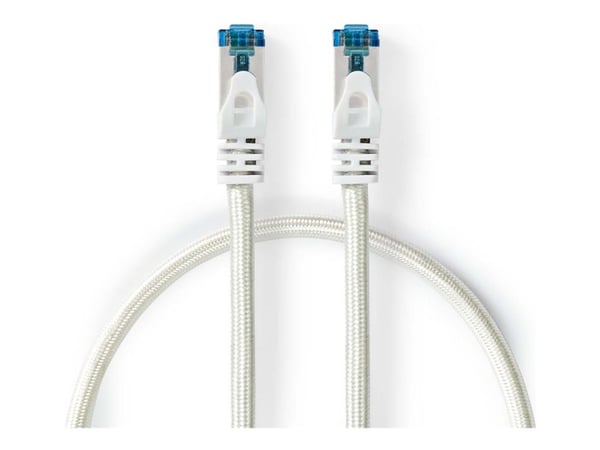 Nedis - Koblingskabel - RJ-45 (hann) til RJ-45 (hann) - 50 cm - 8 mm - S/FTP - CAT 6a - halogenfri, formstøpt, rund, uten hindringer, 10 Gigabit Et...