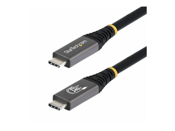 StarTech - USB-kabel - USB-C (hann) til USB-C (hann) - USB4 / Thunderbolt / DisplayPort 2.1 - 1.51 m - 4K 120 Hz støtte, 8K 60Hz støtte, utvidet ef...