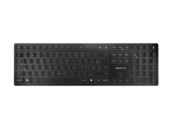 CHERRY KW 9100 SLIM - Tangentbord - trådlös - 2.4 GHz, Bluetooth 4.0 - belgisk - tangentbrytare: CHERRY SX - svart, silver