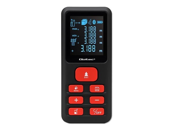 Qoltec Precise - Laseravstandsmåler - 120 m - akrylonitril-butadien-styren (ABS) - svart, rød