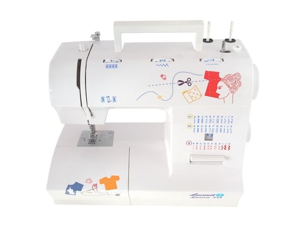 Lucznik LAURA 555, Rød, Hvit, Semi-automatisk symaskin, Overlock / Overkast, Sying, 4 Steg, 5 mm, Rotasjon