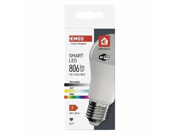Emos ZQW514R, Smartpære, Wi-Fi, Hvit, LED, E27, Multi