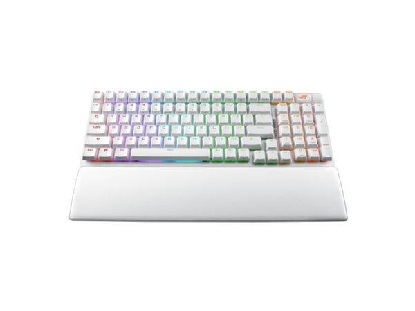 ASUS ROG Strix Scope II 96 - Tastatur - 96% - compact - backlit - trådløs - 2.4 GHz, Bluetooth 5.1, USB - tastsvitsj: ROG NX (hot-swappable) - måne...