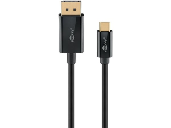 Goobay 75704, 1 m, USB Type-C, DisplayPort, Hankjønn, Hankjønn, Rett