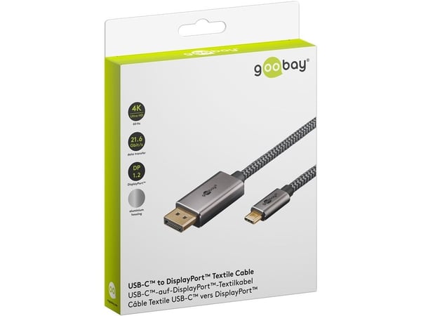 Goobay 75708, 2 m, USB Type-C, DisplayPort, Hanstik, Hanstik, Hanstik, Lige